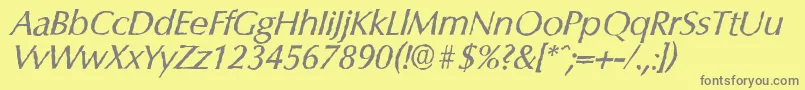 ColumbiaantiqueItalic Font – Gray Fonts on Yellow Background
