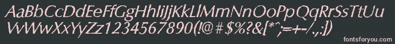 ColumbiaantiqueItalic Font – Pink Fonts on Black Background