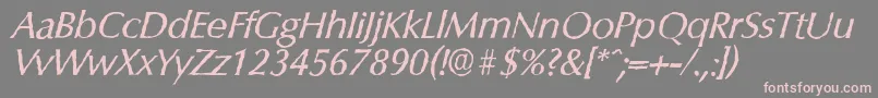 フォントColumbiaantiqueItalic – 灰色の背景にピンクのフォント