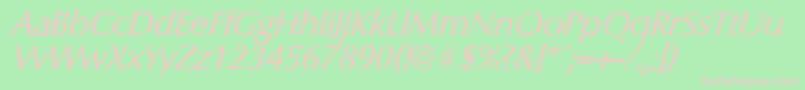 ColumbiaantiqueItalic Font – Pink Fonts on Green Background