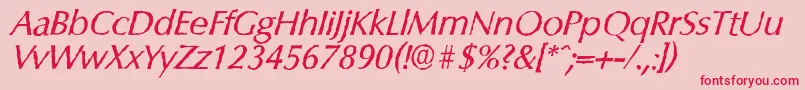 Шрифт ColumbiaantiqueItalic – красные шрифты на розовом фоне