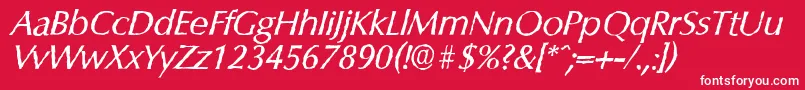 ColumbiaantiqueItalic Font – White Fonts on Red Background