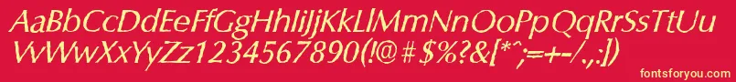 ColumbiaantiqueItalic Font – Yellow Fonts on Red Background