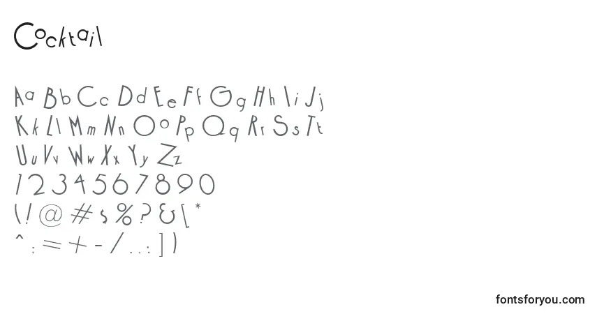 Шрифт Cocktail – алфавит, цифры, специальные символы