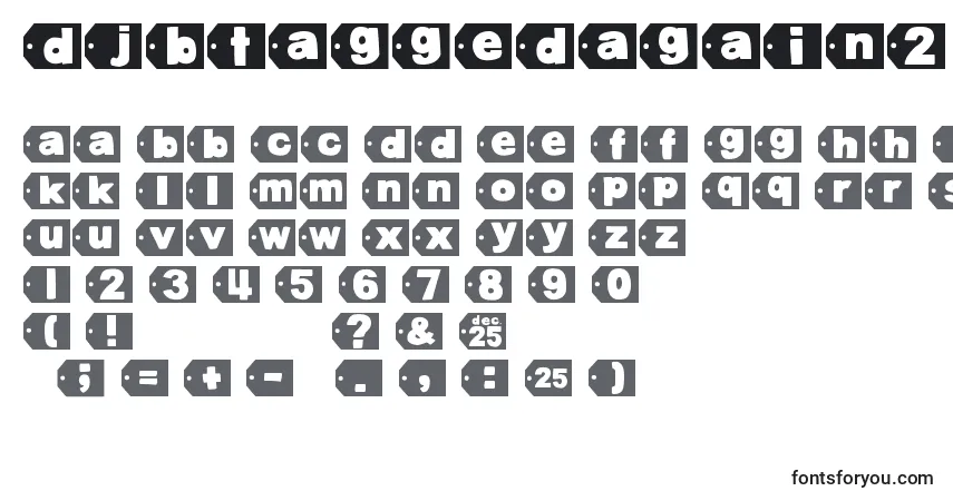 Schriftart DjbTaggedAgain2 – Alphabet, Zahlen, spezielle Symbole