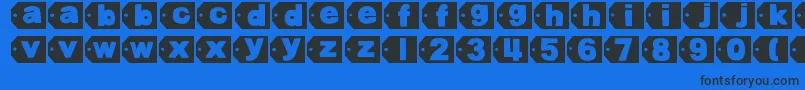 DjbTaggedAgain2 Font – Black Fonts on Blue Background