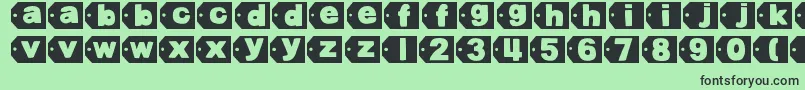 DjbTaggedAgain2-fontti – mustat fontit vihreällä taustalla