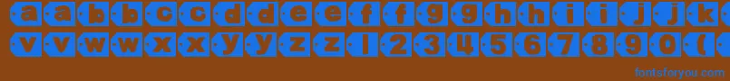 DjbTaggedAgain2-fontti – siniset fontit ruskealla taustalla