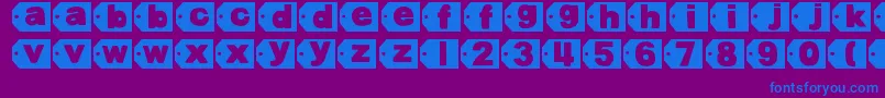 DjbTaggedAgain2-fontti – siniset fontit violetilla taustalla