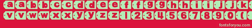 フォントDjbTaggedAgain2 – 赤い背景に緑の文字