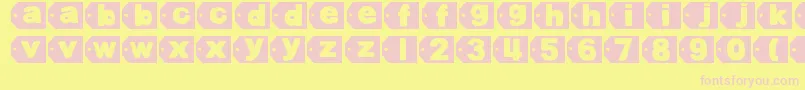 DjbTaggedAgain2 Font – Pink Fonts on Yellow Background