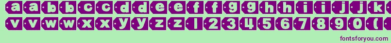 DjbTaggedAgain2 Font – Purple Fonts on Green Background