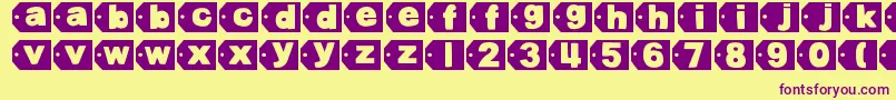 DjbTaggedAgain2 Font – Purple Fonts on Yellow Background