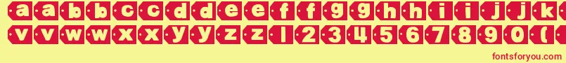 DjbTaggedAgain2 Font – Red Fonts on Yellow Background