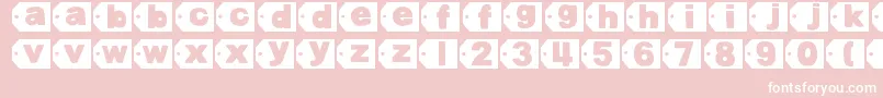 DjbTaggedAgain2-fontti – valkoiset fontit vaaleanpunaisella taustalla
