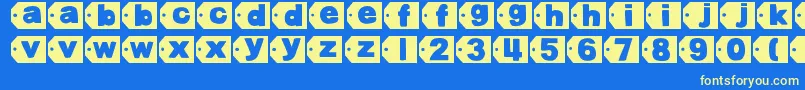 DjbTaggedAgain2 Font – Yellow Fonts on Blue Background