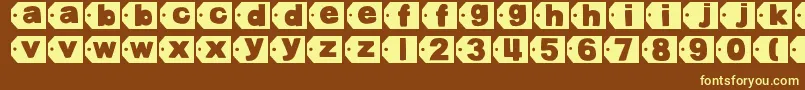 DjbTaggedAgain2 Font – Yellow Fonts on Brown Background