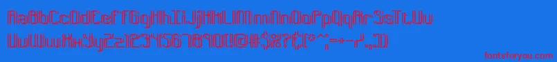 DyphusionBrk Font – Red Fonts on Blue Background