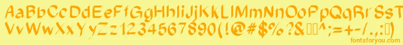 Ameno Font – Orange Fonts on Yellow Background