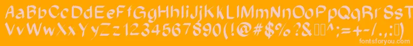 Ameno Font – Pink Fonts on Orange Background