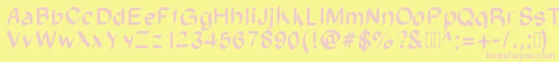 Ameno Font – Pink Fonts on Yellow Background