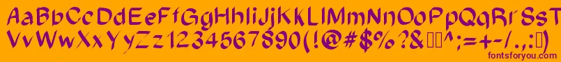 Ameno Font – Purple Fonts on Orange Background