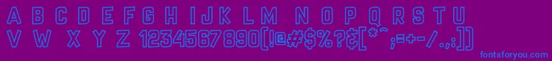 CrazySixtiesHollow Font – Blue Fonts on Purple Background