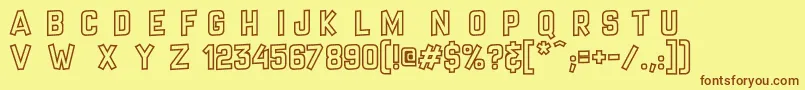CrazySixtiesHollow Font – Brown Fonts on Yellow Background