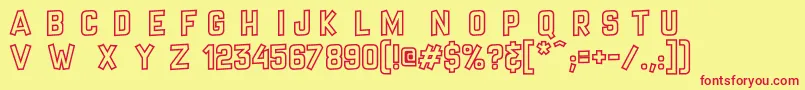 CrazySixtiesHollow Font – Red Fonts on Yellow Background