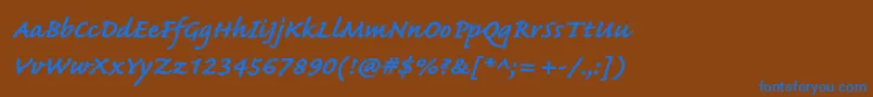 CaflischscriptproBold Font – Blue Fonts on Brown Background