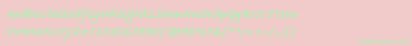 CaflischscriptproBold Font – Green Fonts on Pink Background