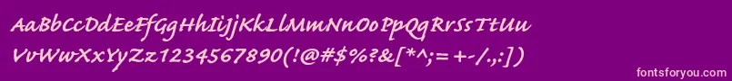 CaflischscriptproBold Font – Pink Fonts on Purple Background