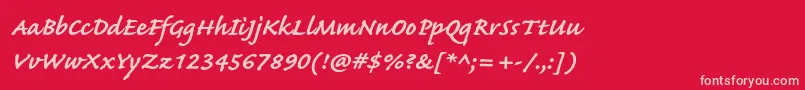CaflischscriptproBold Font – Pink Fonts on Red Background