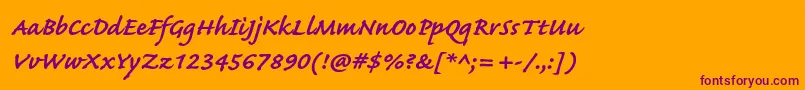 CaflischscriptproBold Font – Purple Fonts on Orange Background