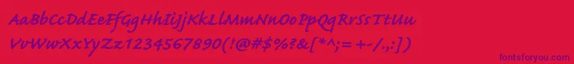 CaflischscriptproBold Font – Purple Fonts on Red Background