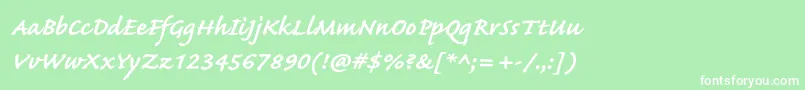 CaflischscriptproBold Font – White Fonts on Green Background