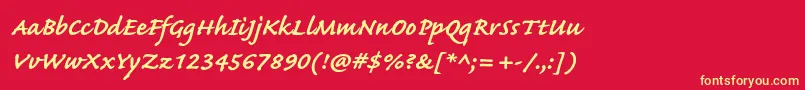 CaflischscriptproBold Font – Yellow Fonts on Red Background