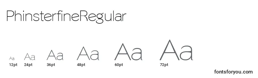 PhinsterfineRegular Font Sizes
