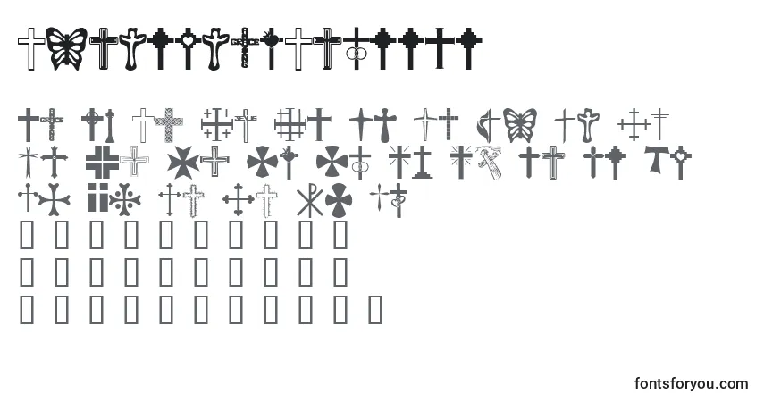 A fonte ChristianCrosses – alfabeto, números, caracteres especiais