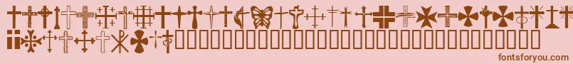 ChristianCrosses Font – Brown Fonts on Pink Background