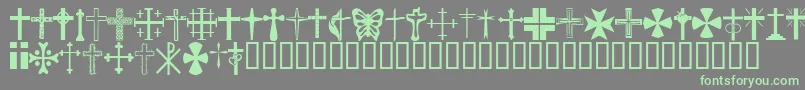 ChristianCrosses Font – Green Fonts on Gray Background