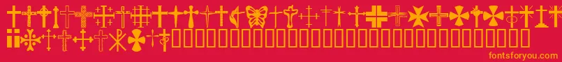 ChristianCrosses Font – Orange Fonts on Red Background
