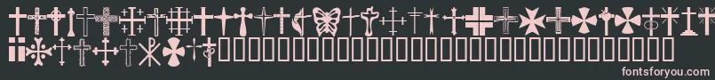 フォントChristianCrosses – 黒い背景にピンクのフォント