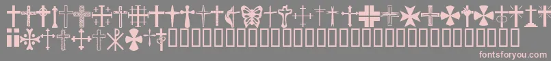 fuente ChristianCrosses – Fuentes Rosadas Sobre Fondo Gris
