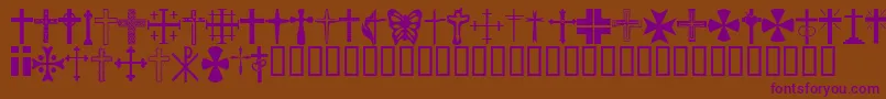 ChristianCrosses Font – Purple Fonts on Brown Background