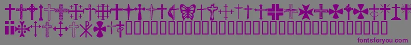 ChristianCrosses-fontti – violetit fontit harmaalla taustalla