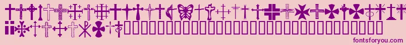 ChristianCrosses Font – Purple Fonts on Pink Background