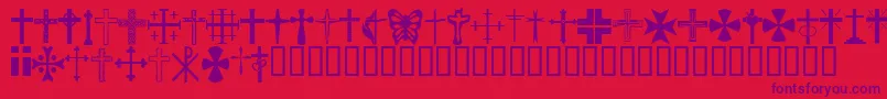 ChristianCrosses-fontti – violetit fontit punaisella taustalla