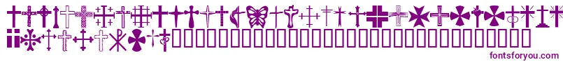 Шрифт ChristianCrosses – фиолетовые шрифты на белом фоне