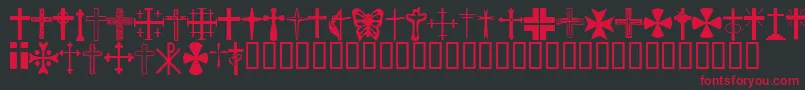 ChristianCrosses Font – Red Fonts on Black Background
